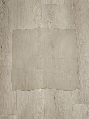 Vintage Vera Neumann Pure Silk Beige Square Scarf Hand Rolled 23x23
